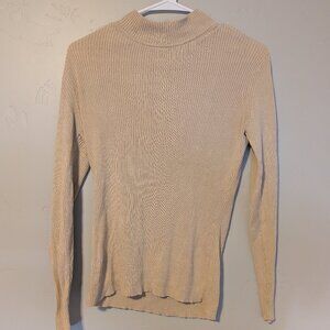 Women's Pendleton Silk Tan Sweater / Turtle Neck